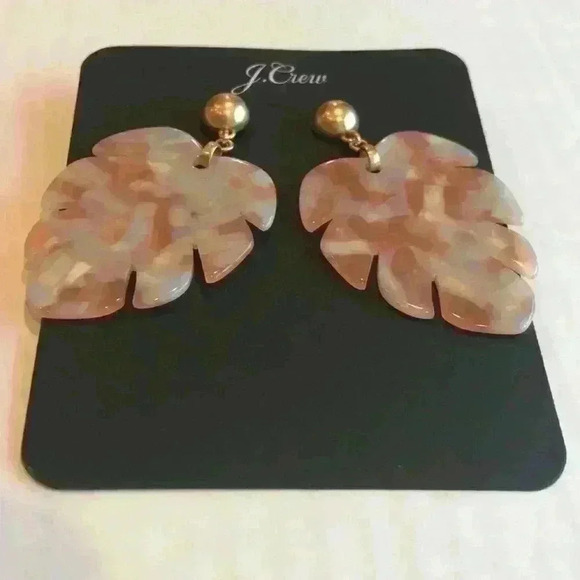 J Crew new Leafy Monstera acetate earrings - Picture 3 of 8